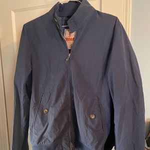 Barracuta G9 Harrington Jacket Size 42 M/L Blue Houndstooth